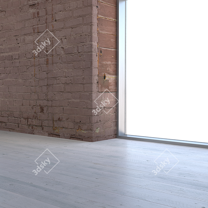 Title: Seamless Brick Wall with Opening 3D model image 3