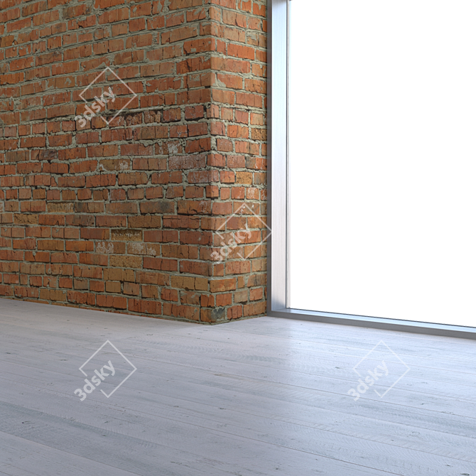 Seamless Red Brick Texture 3D model image 2