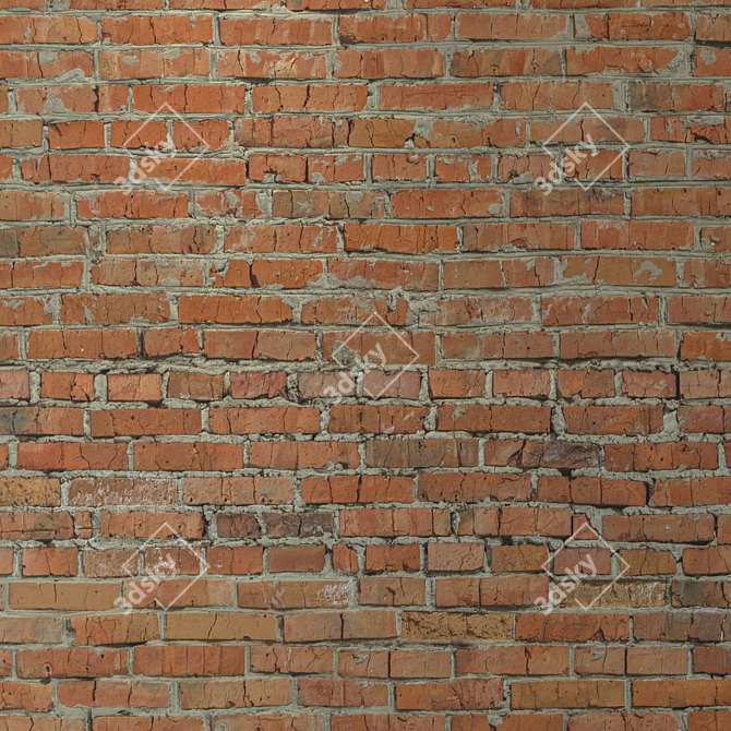 Seamless Red Brick Texture 3D model image 4