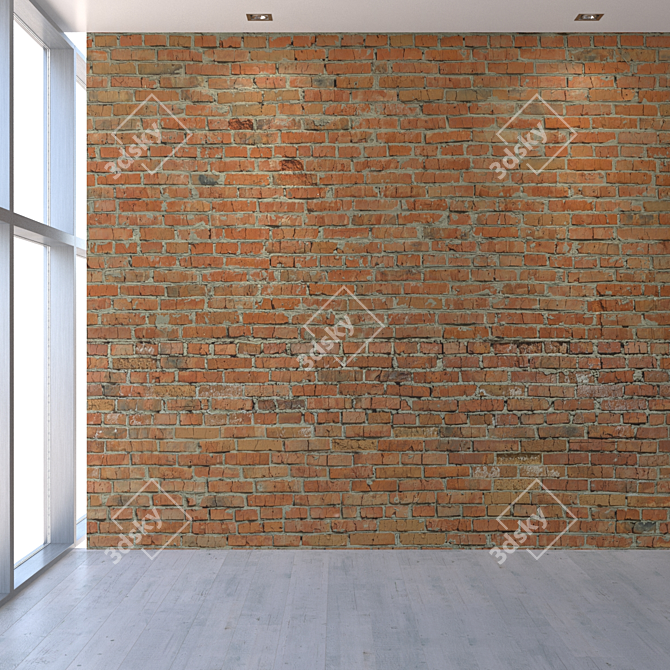 Seamless Red Brick Texture 3D model image 5