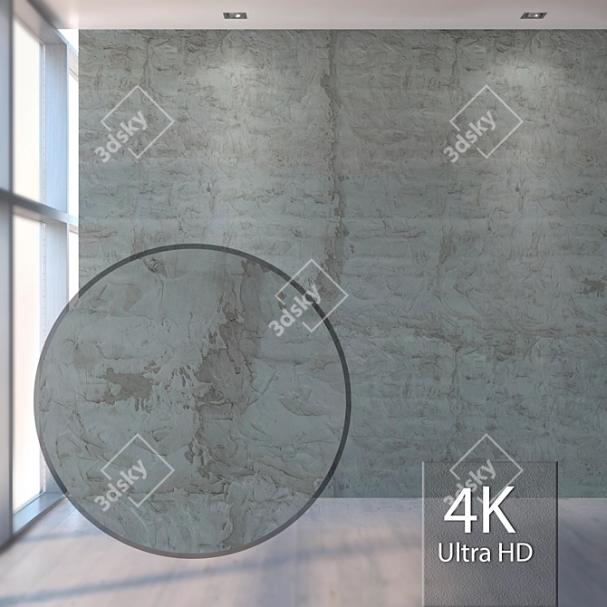 Seamless Plaster Textured Wall 3D model image 1