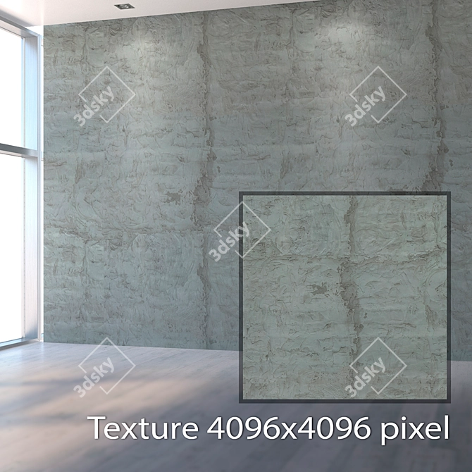 Seamless Plaster Textured Wall 3D model image 2
