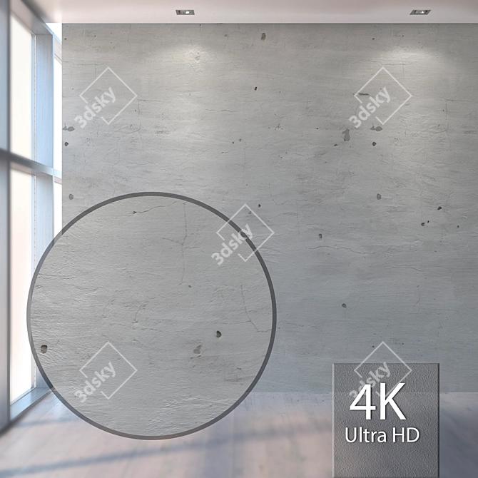 Seamless Plaster Texture Kit 3D model image 1