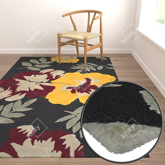 Title: Luxury Carpet Set: Textured Elegance 3D model image 5