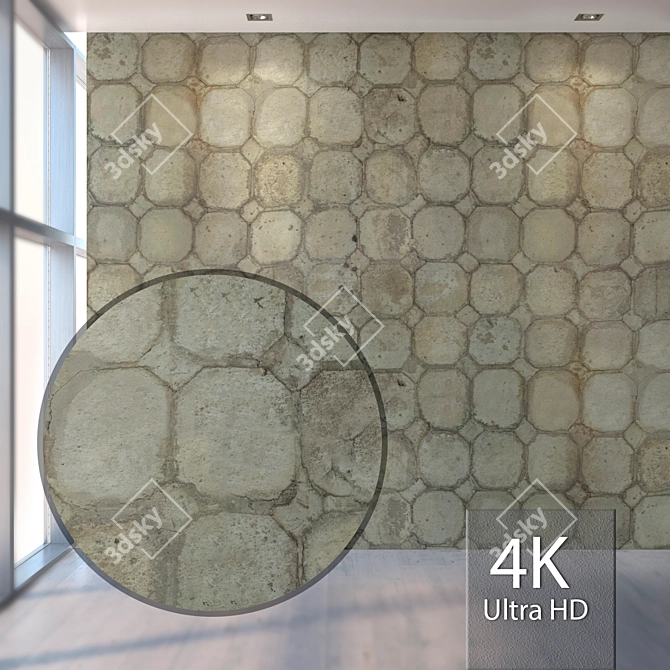 Seamless Concrete Tile 3D model image 1