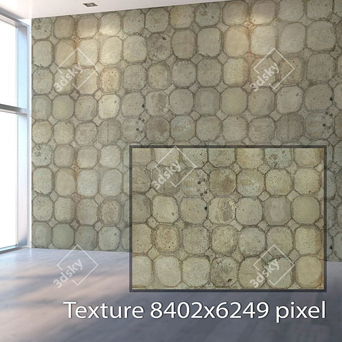 Seamless Concrete Tile 3D model image 2