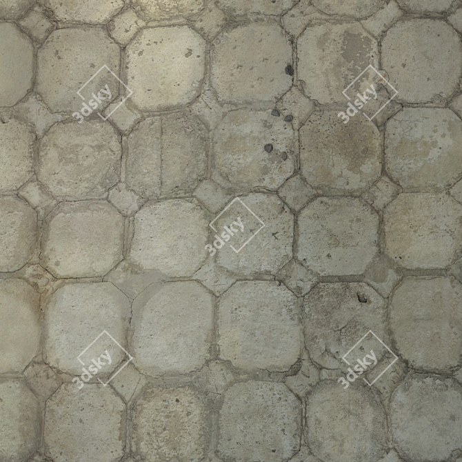 Seamless Concrete Tile 3D model image 4