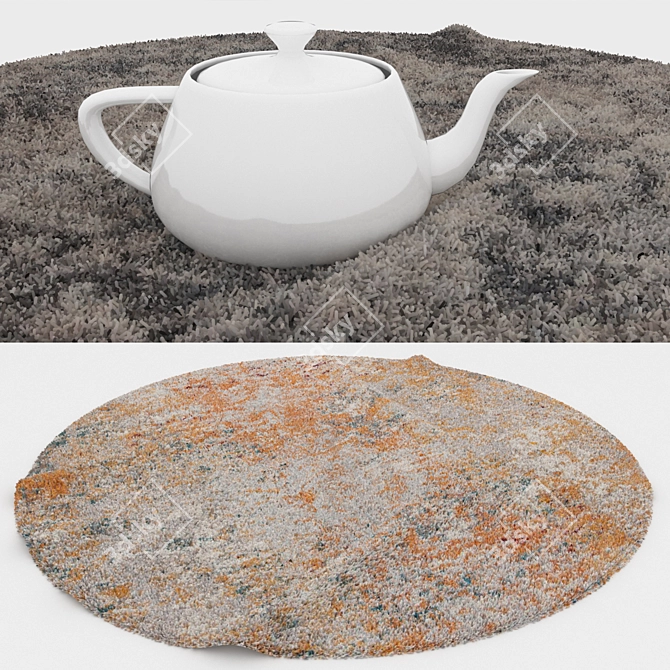 Round Carpet Set: Various Textures 3D model image 3