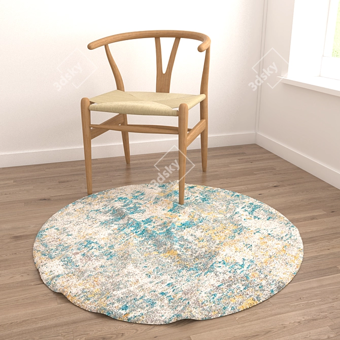 Round Carpet Set: Various Textures 3D model image 4