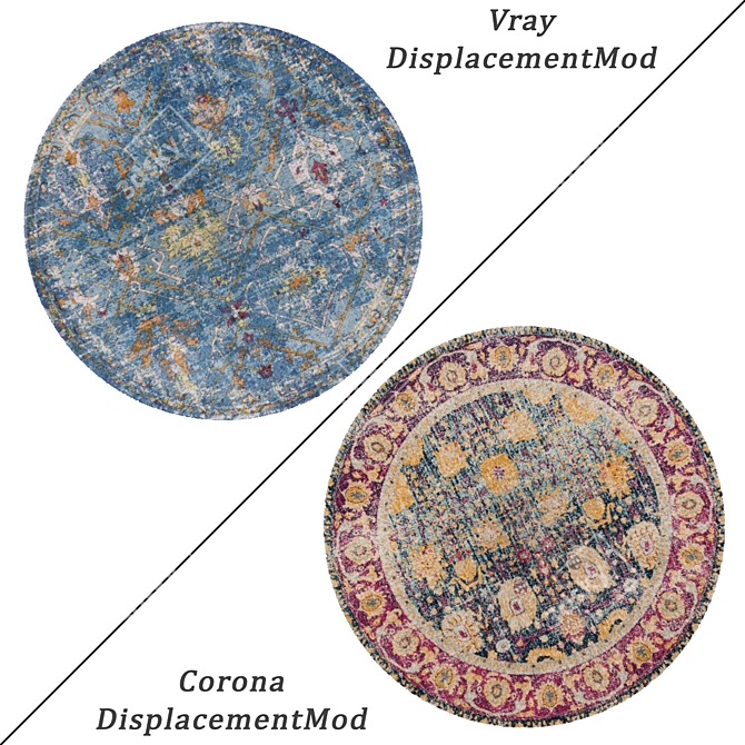 Round Carpets Set - Versatile Rug Collection for Any Perspective 3D model image 2