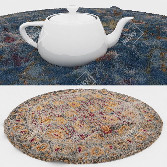 Round Carpets Set - Versatile Rug Collection for Any Perspective 3D model image 3