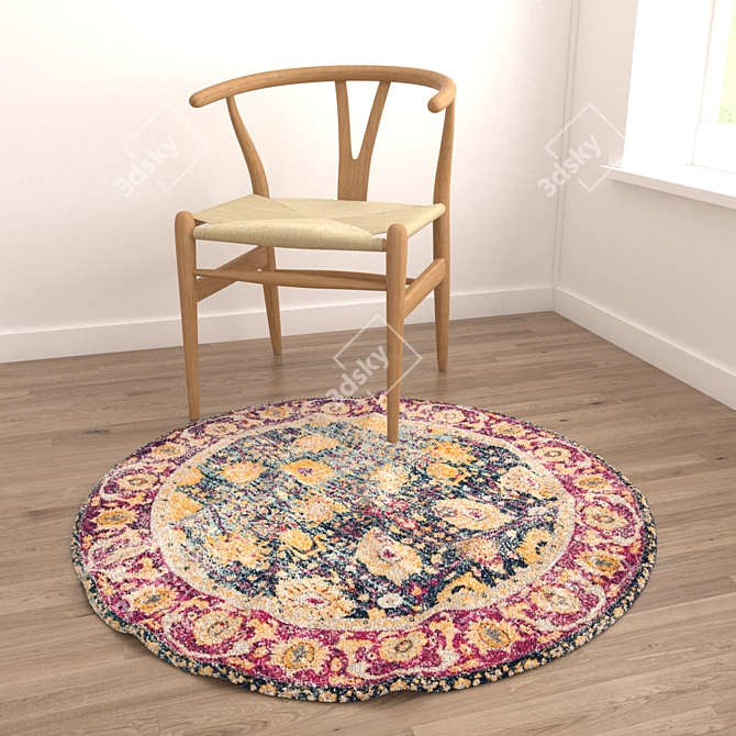 Round Carpets Set - Versatile Rug Collection for Any Perspective 3D model image 4