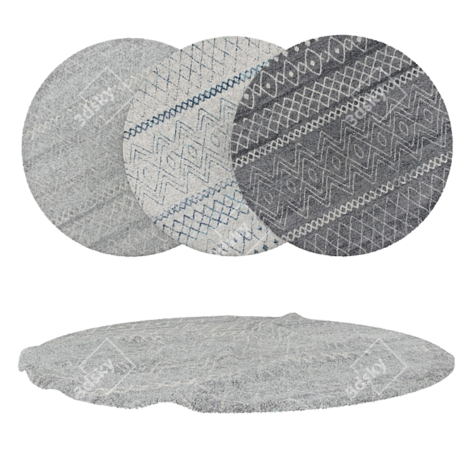 Round Carpets Set: Versatile and Realistic 3D model image 1