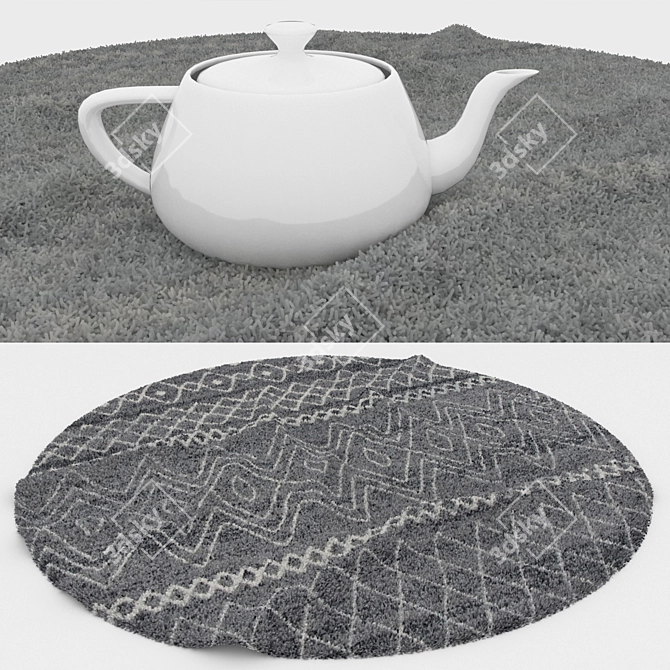 Round Carpets Set: Versatile and Realistic 3D model image 3