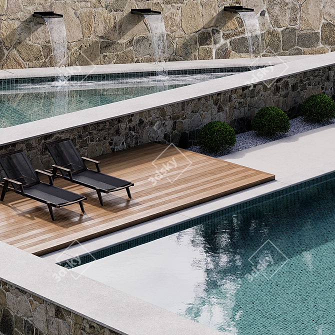 Deluxe Pool Oasis 3D model image 3