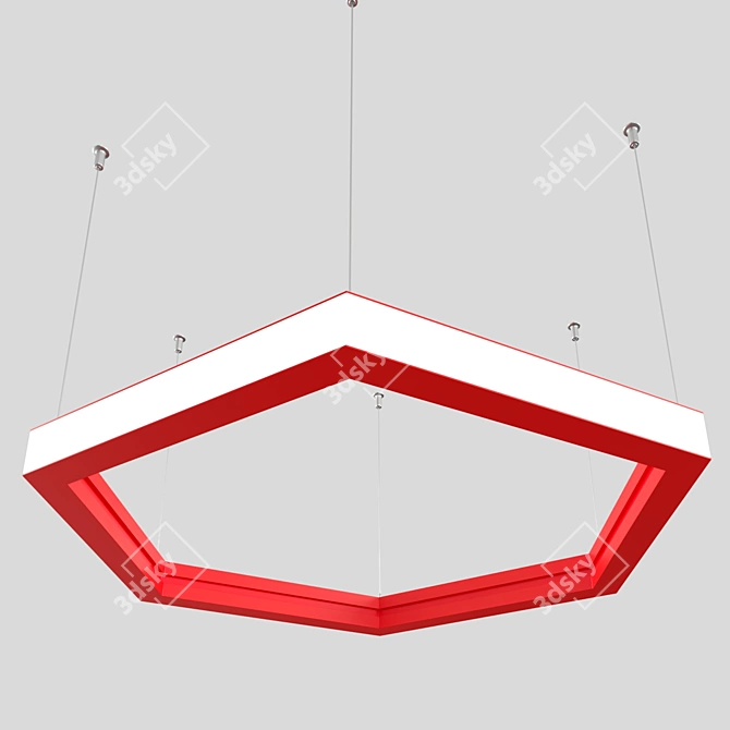 Hexagon Outdoor Bone Light 3D model image 2