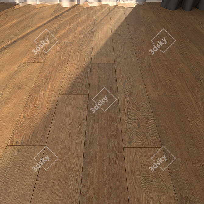 Parquet Floor Model, 15x90 cm, Multi-Texture 3D model image 1