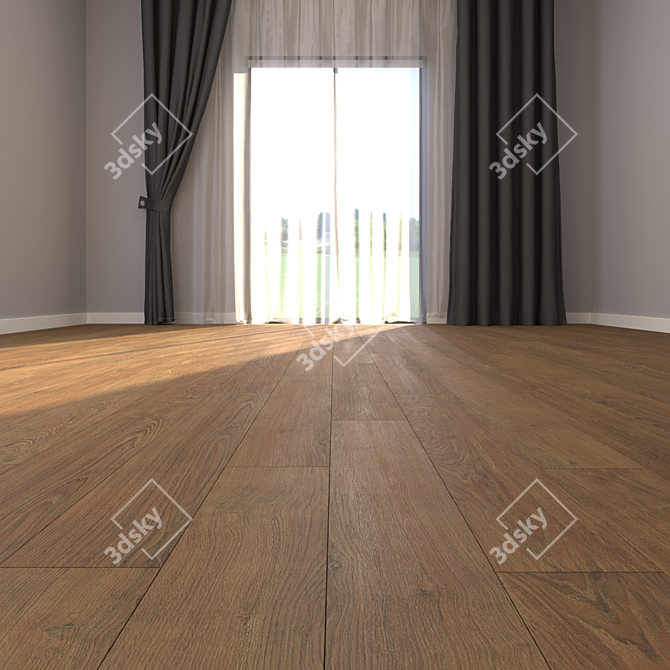 Parquet Floor Model, 15x90 cm, Multi-Texture 3D model image 2