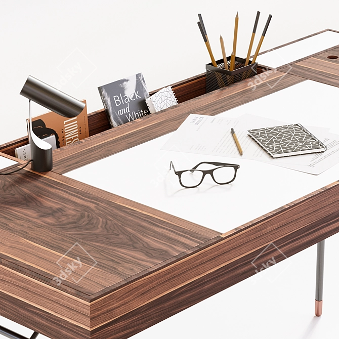 Elegant Workspace Set: BoConcept Cupertino Table & Adelaide Chair 3D model image 2