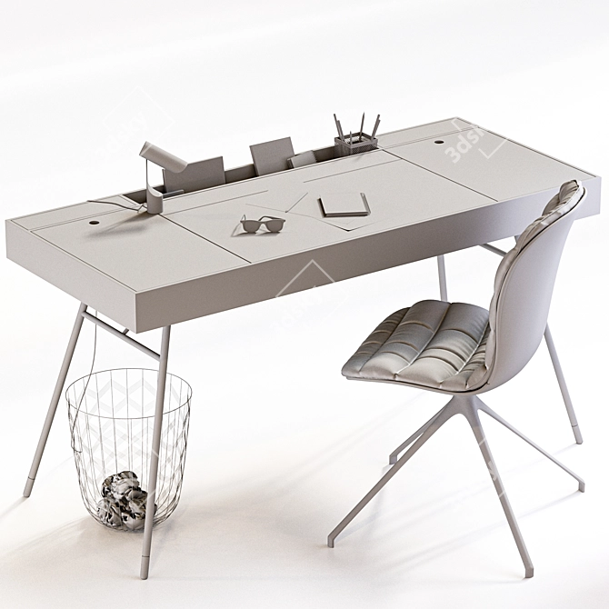 Elegant Workspace Set: BoConcept Cupertino Table & Adelaide Chair 3D model image 4