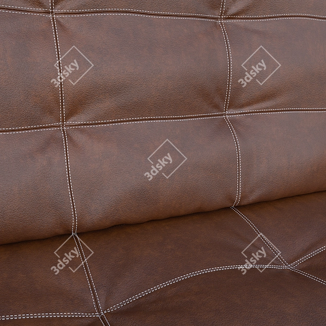 Contemporary Leather Stitched Sofa 3D model image 3