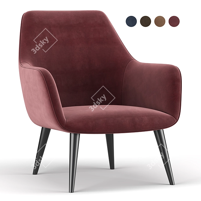 Modern Comfort: Jedediah 30 Armchair 3D model image 1