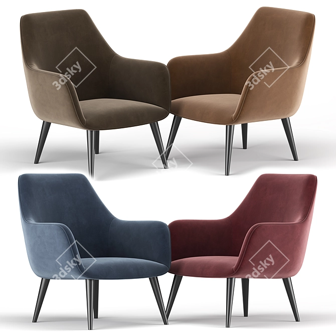 Modern Comfort: Jedediah 30 Armchair 3D model image 2