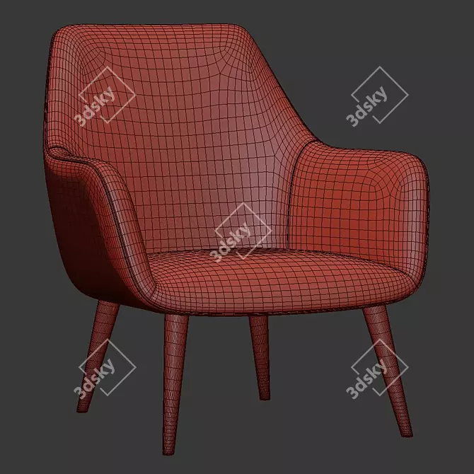 Modern Comfort: Jedediah 30 Armchair 3D model image 4