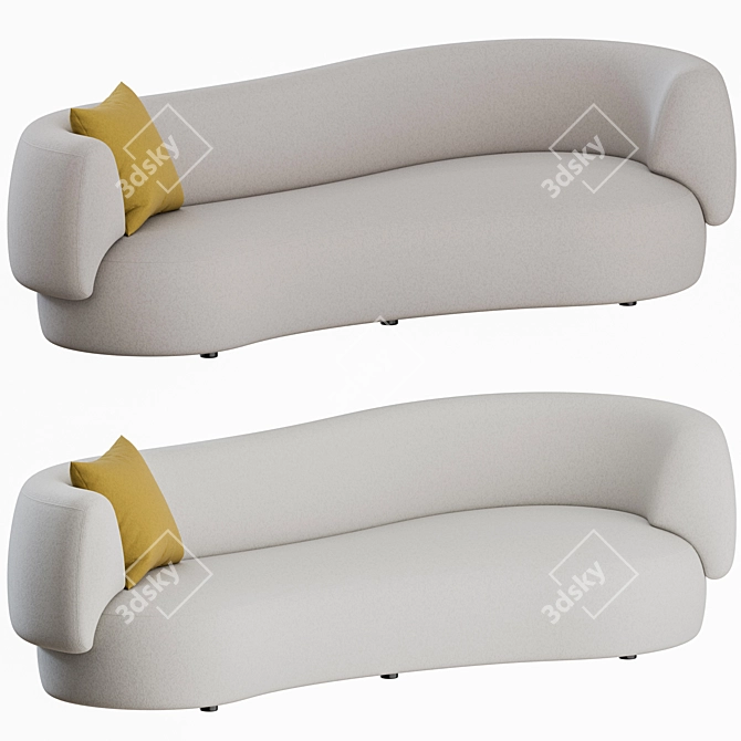 Modern Curved Sofa: FAO By Future Perfect 3D model image 1