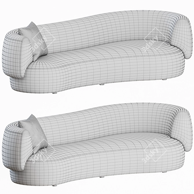 Modern Curved Sofa: FAO By Future Perfect 3D model image 3