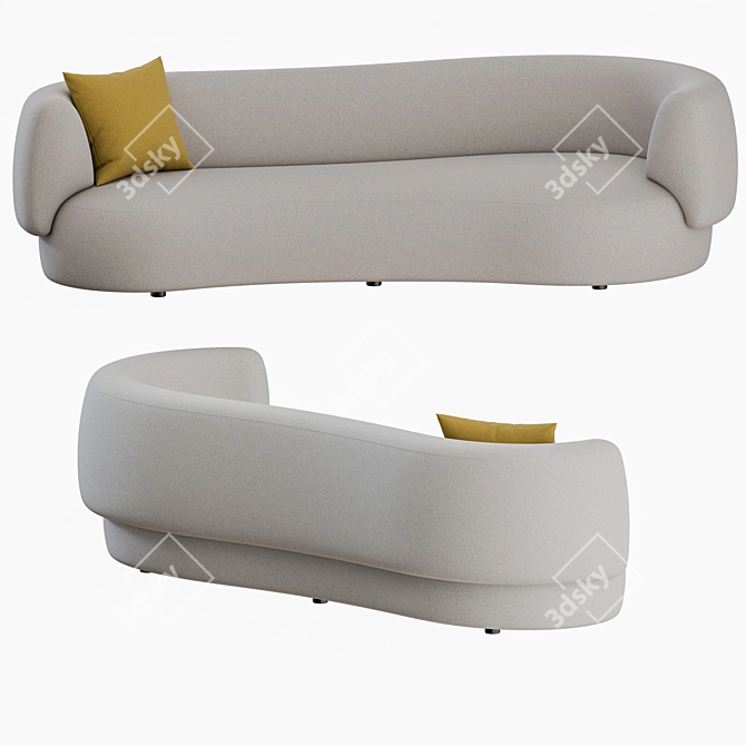 Modern Curved Sofa: FAO By Future Perfect 3D model image 5