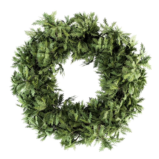 Festive Evergreen Wreath 3D model image 1