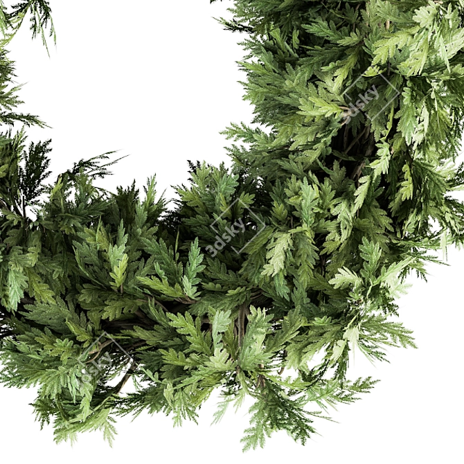 Festive Evergreen Wreath 3D model image 2