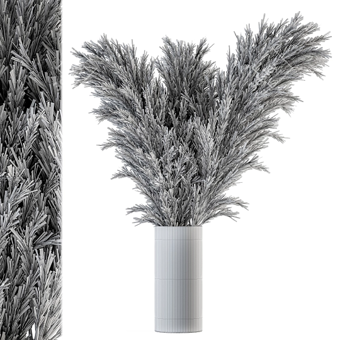 Elegant Pampas Bouquet 3D model image 5