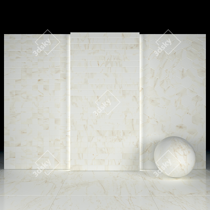 Elegant Calacatta: Deluxe Texture Collection 3D model image 3