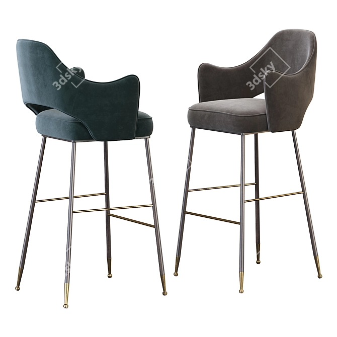 Rigby Barstool: Sleek, Stylish, and Space-Saving! 3D model image 4