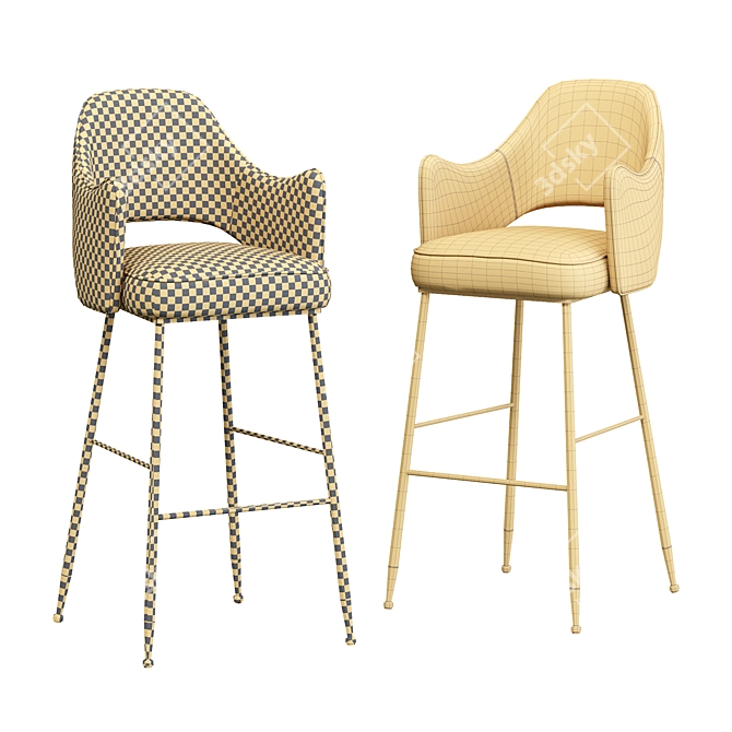 Rigby Barstool: Sleek, Stylish, and Space-Saving! 3D model image 5