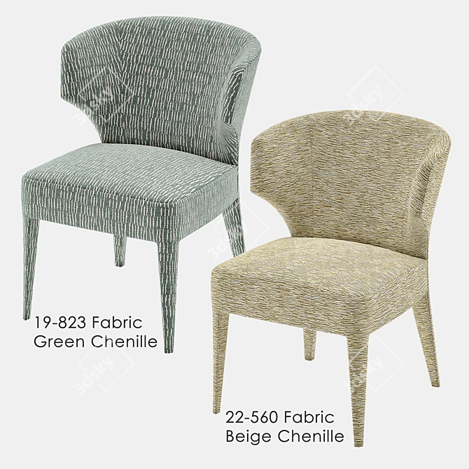 Luxurious Lapel Velvet Chair 3D model image 2