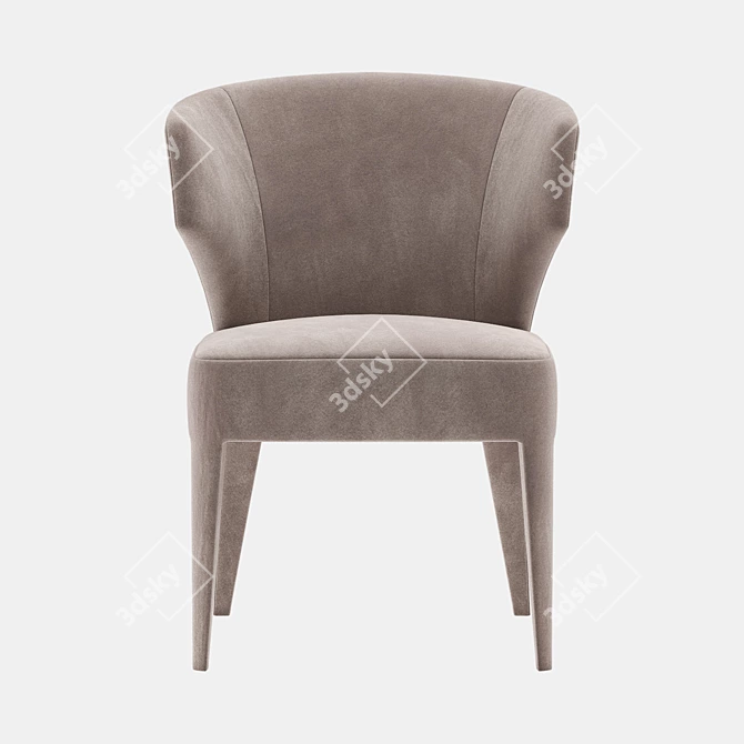 Luxurious Lapel Velvet Chair 3D model image 3