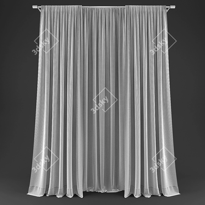 Polyester Curtain Set - 112578 3D model image 2