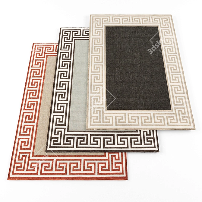 High-Res Rugs Set (3pcs) 3D model image 1