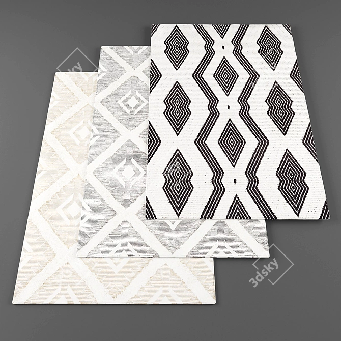 High-Resolution Rugs Set (3pcs) 3D model image 1