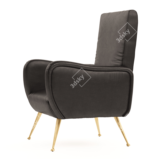 Luxury Turin Leather Chair | Realistic Model 3D model image 2