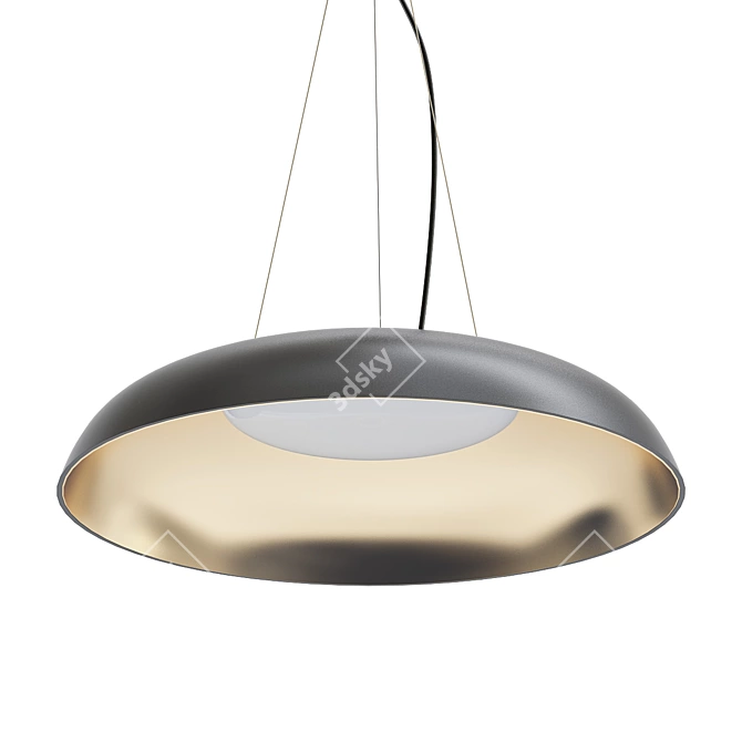 Elegant Polymer Pendant Light 3D model image 1