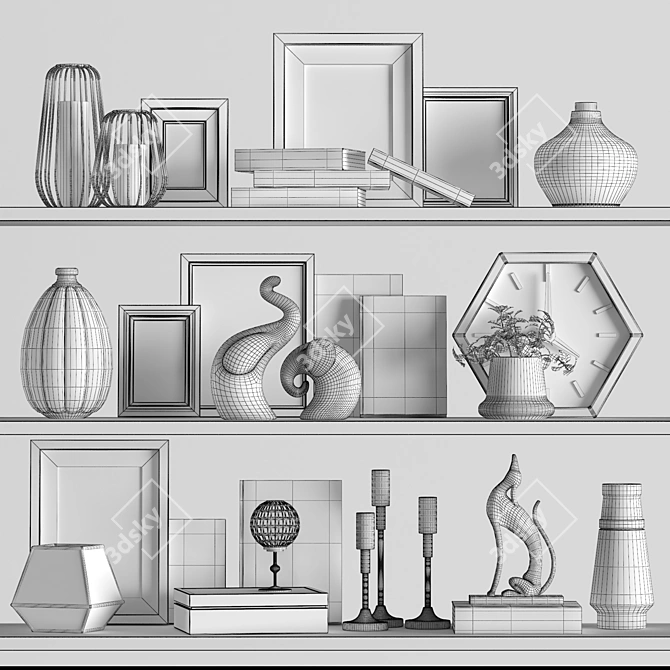 Title: 10-Piece Decorative Set 3D model image 5