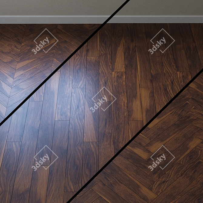 Pecan Red River Parquet 3D model image 1