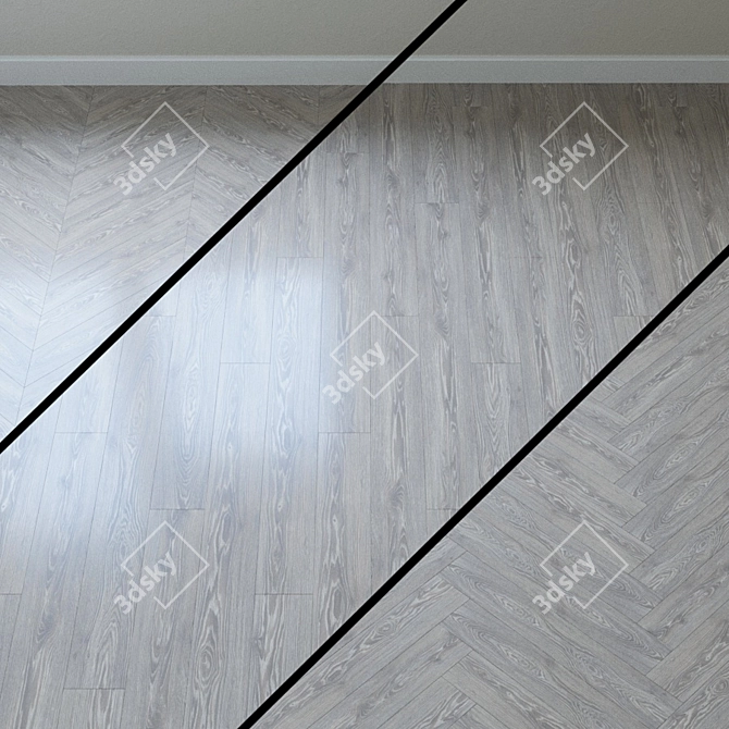 Vintage Classic Pecan White Parquet 3D model image 1