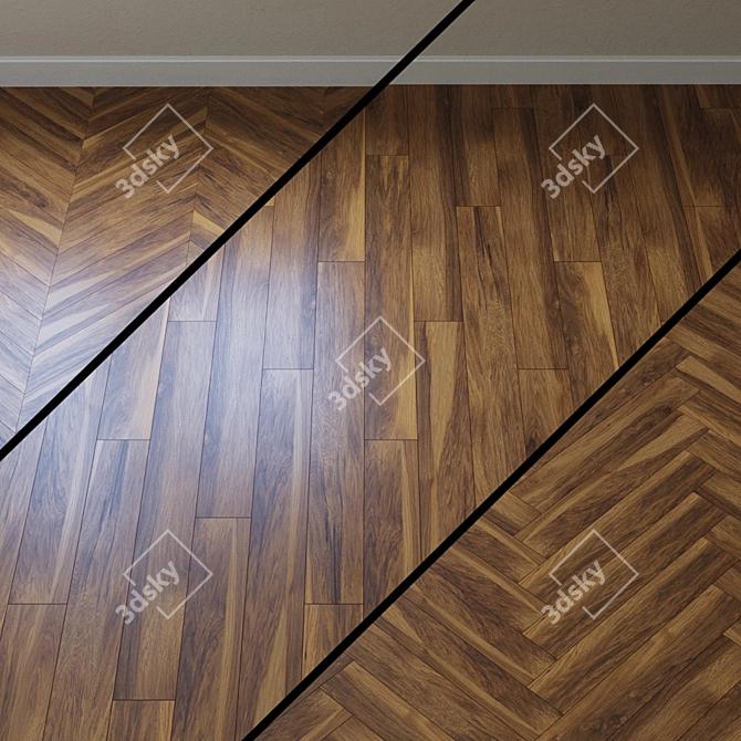 Vintage Appalachian Pecan Parquet 3D model image 1