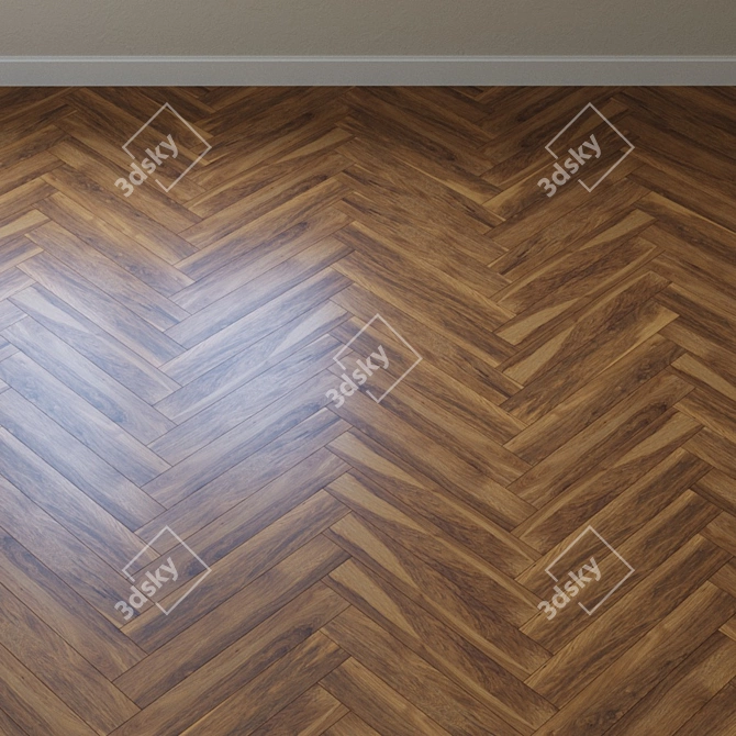 Vintage Appalachian Pecan Parquet 3D model image 3