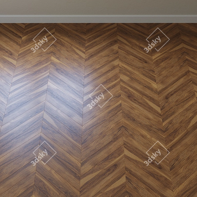 Vintage Appalachian Pecan Parquet 3D model image 4